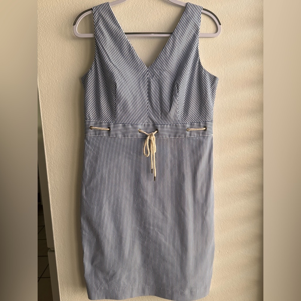 J. Crew Navy and White Striped Dress